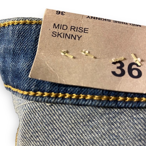 Zara Mid Rise Skinny Jeans with Striped Sides - Picture 11 of 13